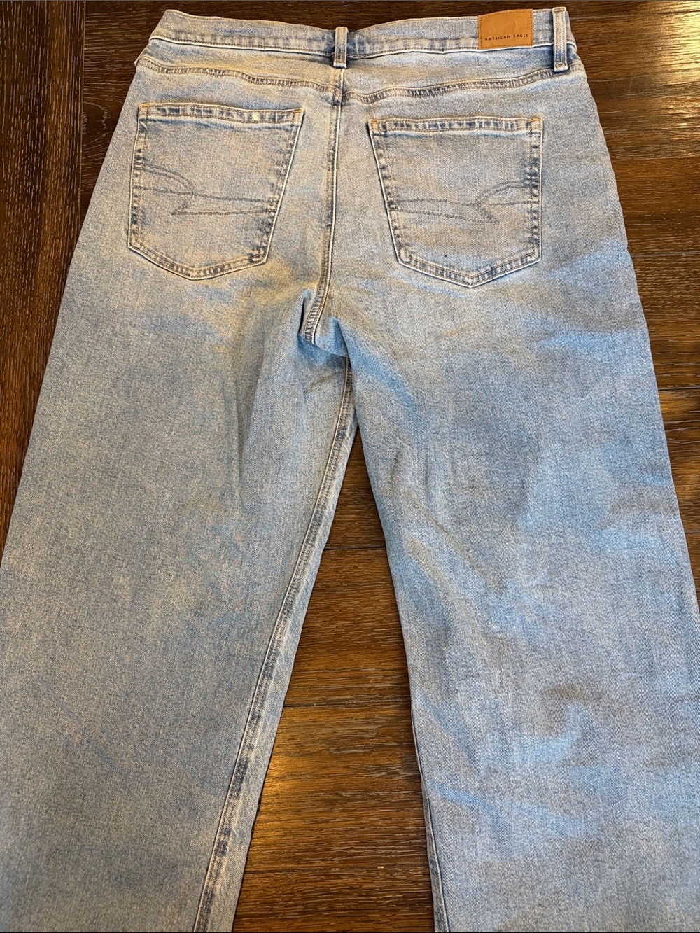 American Eagle Outfitters Wide-Leg Jeans in Faded Black